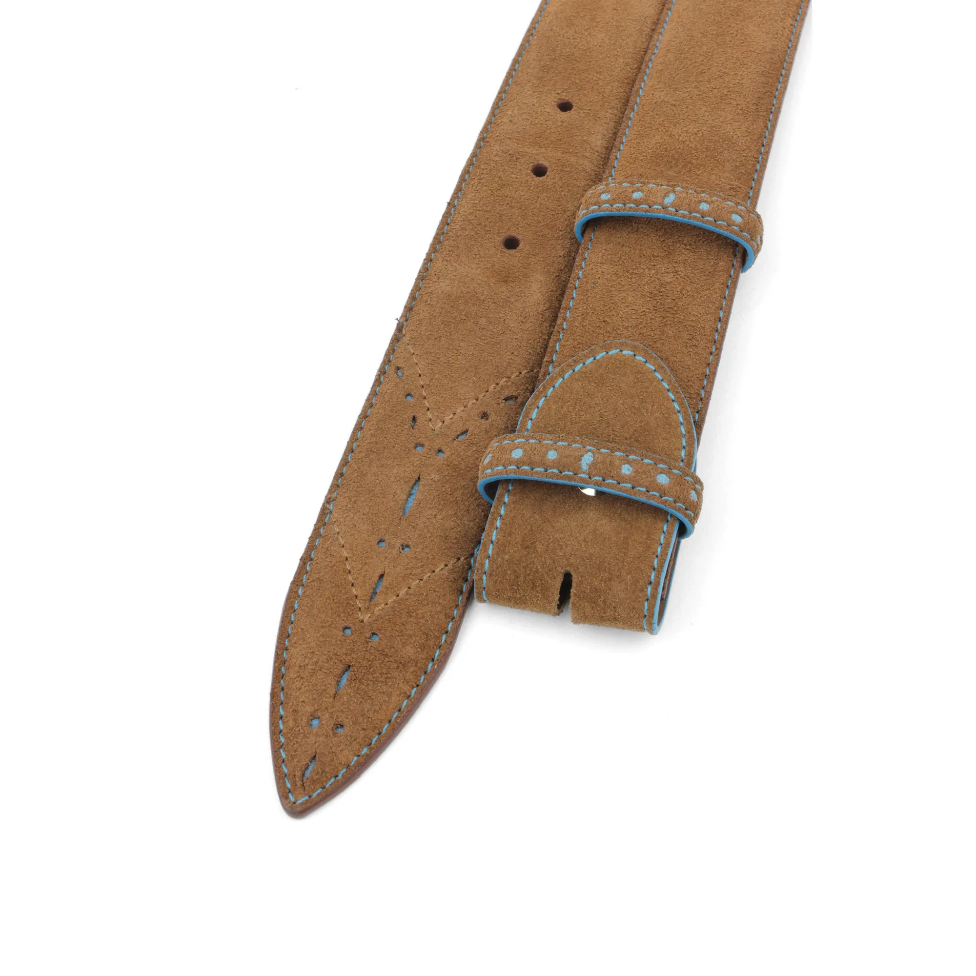 Sinatra Suede Perforated Contrast Belt Strap