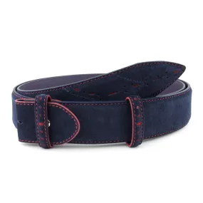 Sinatra Suede Perforated Contrast Belt Strap