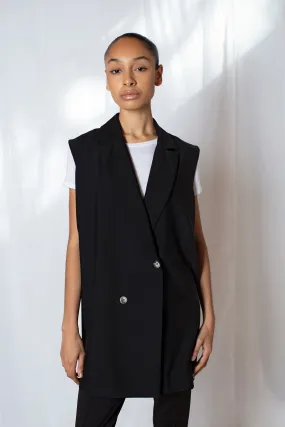 Sleeveless Blazer - Black
