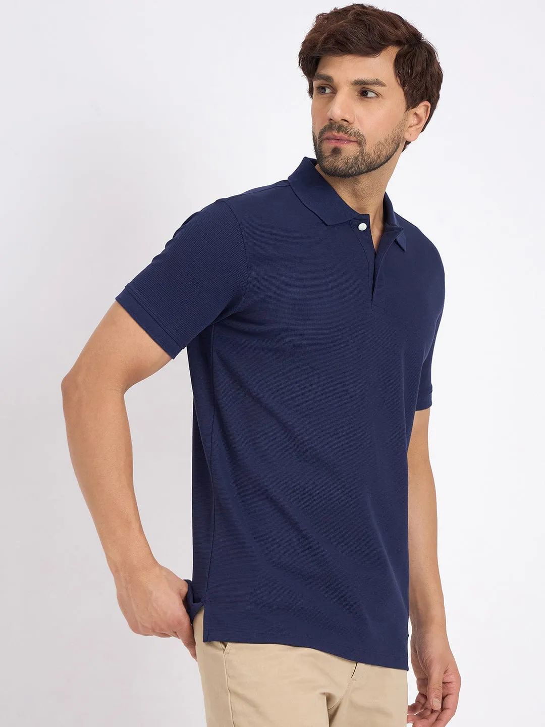 Soft Textured Polo T-shirt