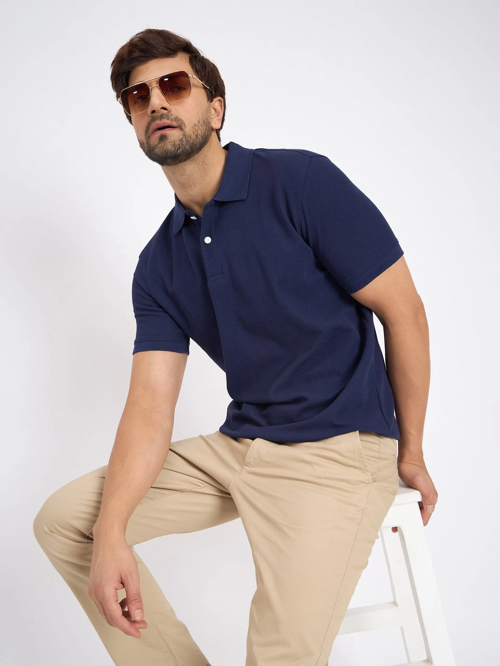 Soft Textured Polo T-shirt