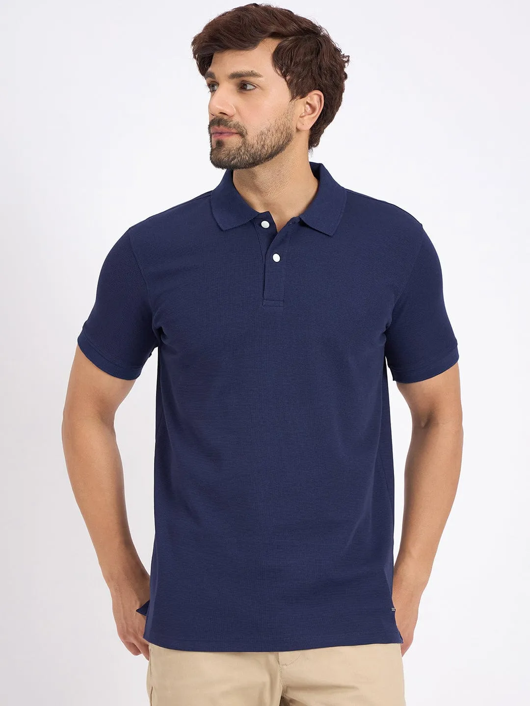 Soft Textured Polo T-shirt