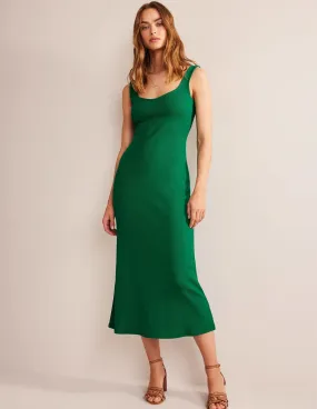 Strappy Rib Jersey Maxi Dress-Bright Emerald