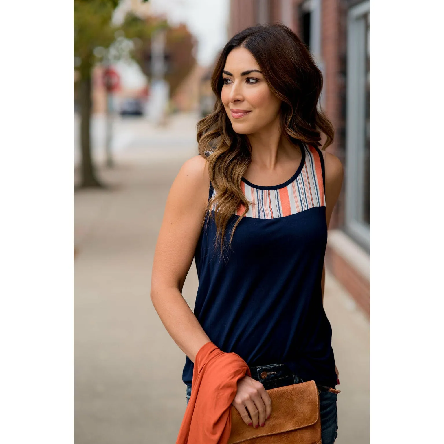 Striped Top Tank
