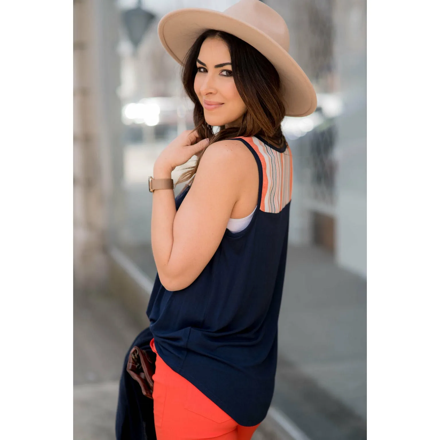 Striped Top Tank