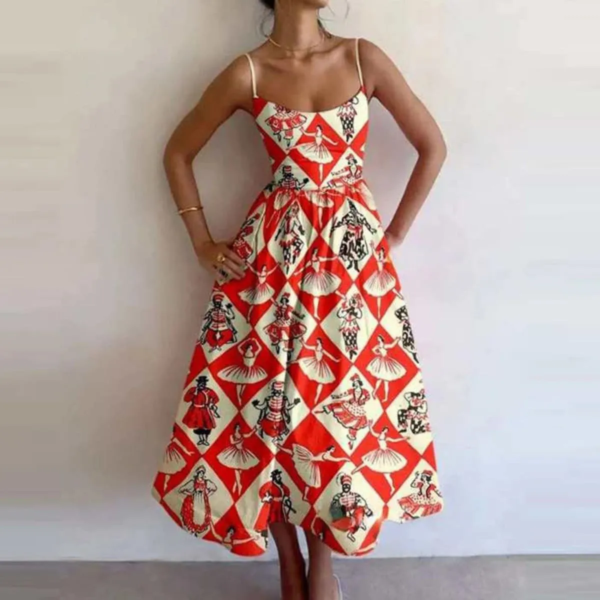Summer Maxi Dress for Women 2025 Casual Boho Sleeveless Spaghetti Strap Smocked Tiered Long Sun Dresses