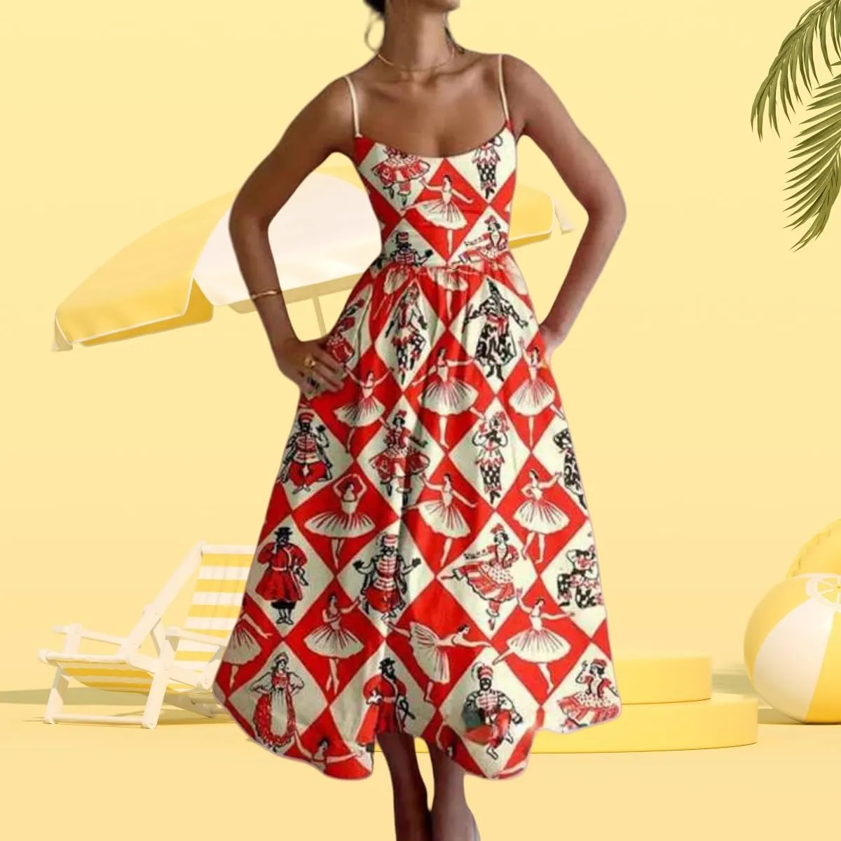 Summer Maxi Dress for Women 2025 Casual Boho Sleeveless Spaghetti Strap Smocked Tiered Long Sun Dresses