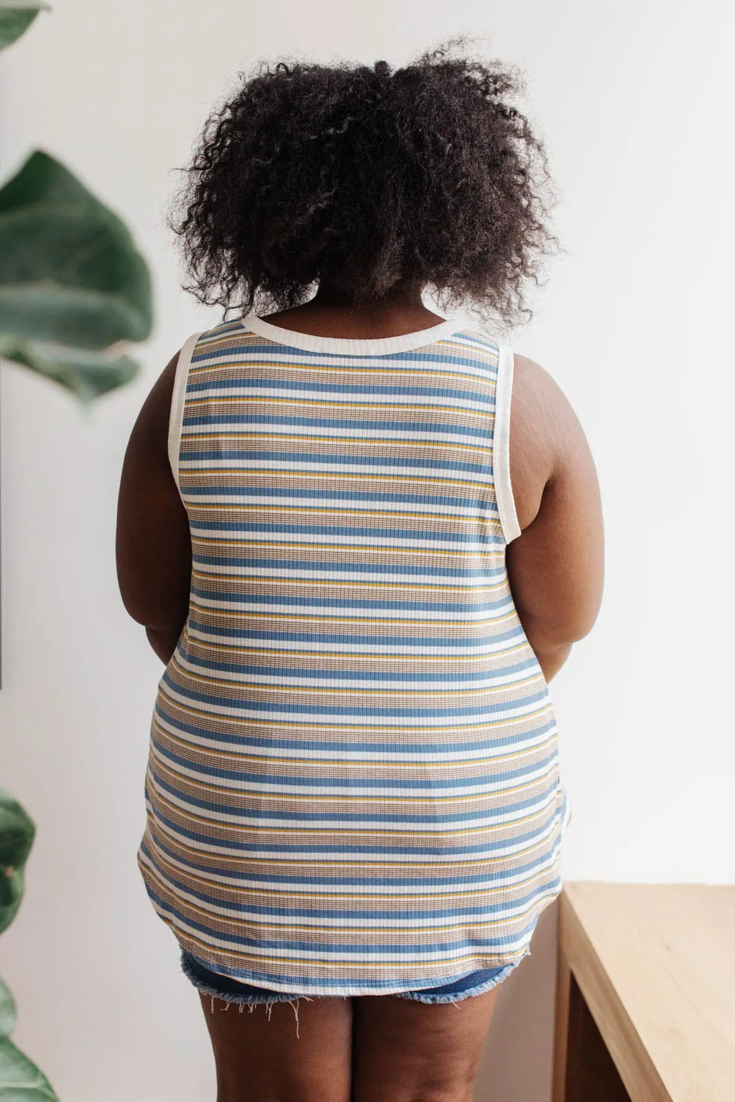 Teeny Striped Swing Tank in Blue