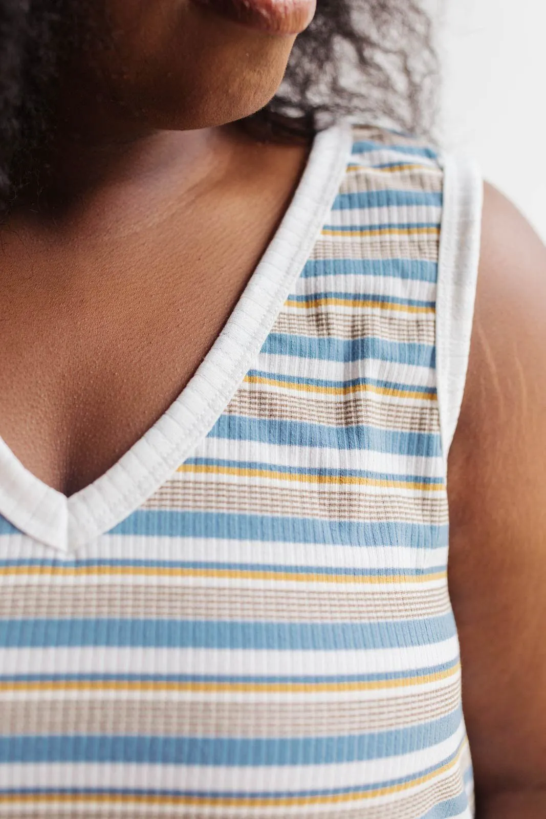Teeny Striped Swing Tank in Blue