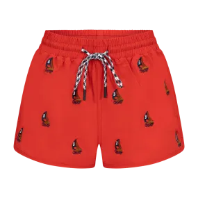THE WOMEN'S CLASSIC SWIM SHORTS-RED