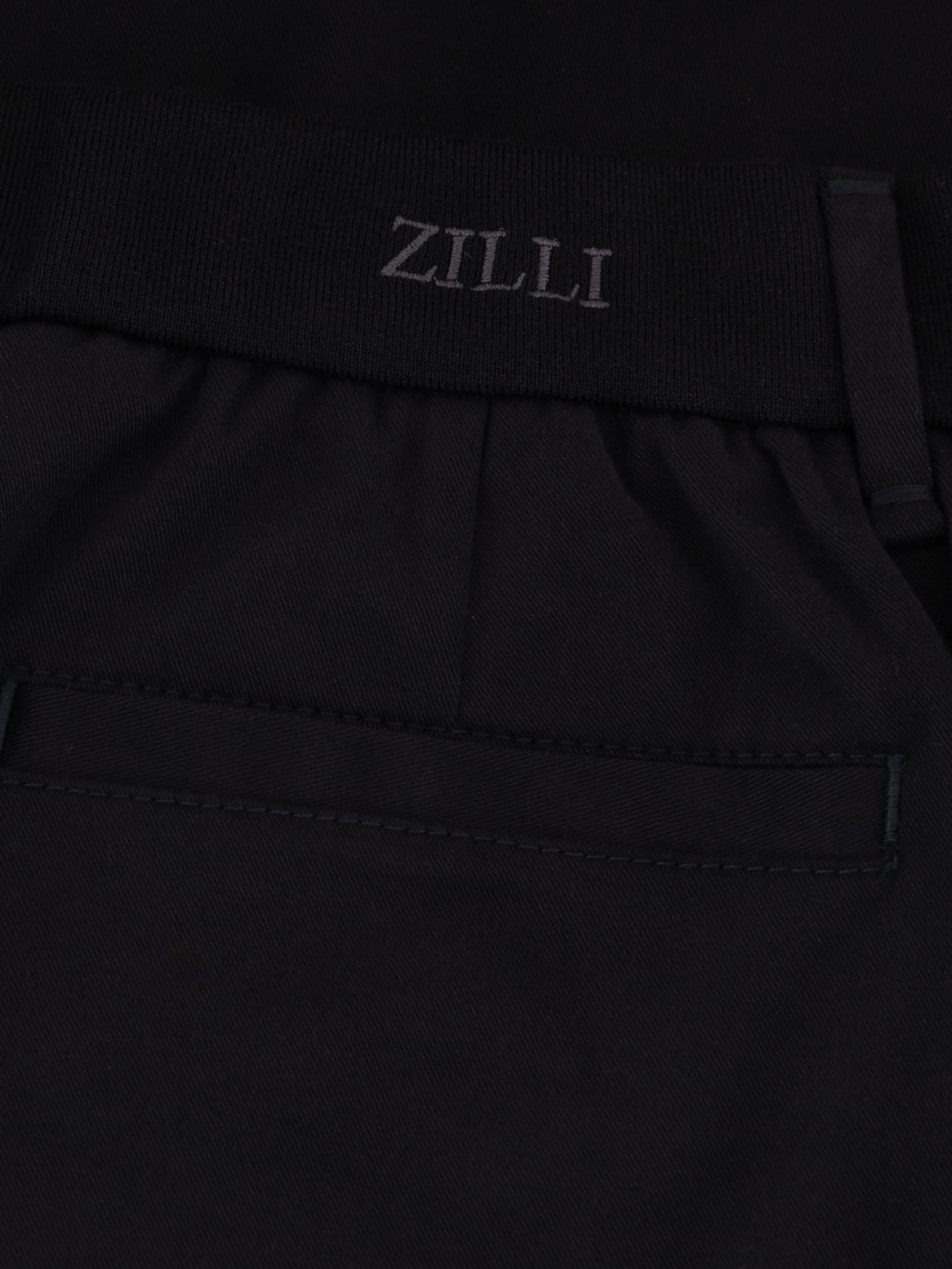 Trousers with Ribbed Elastic Waistband Black