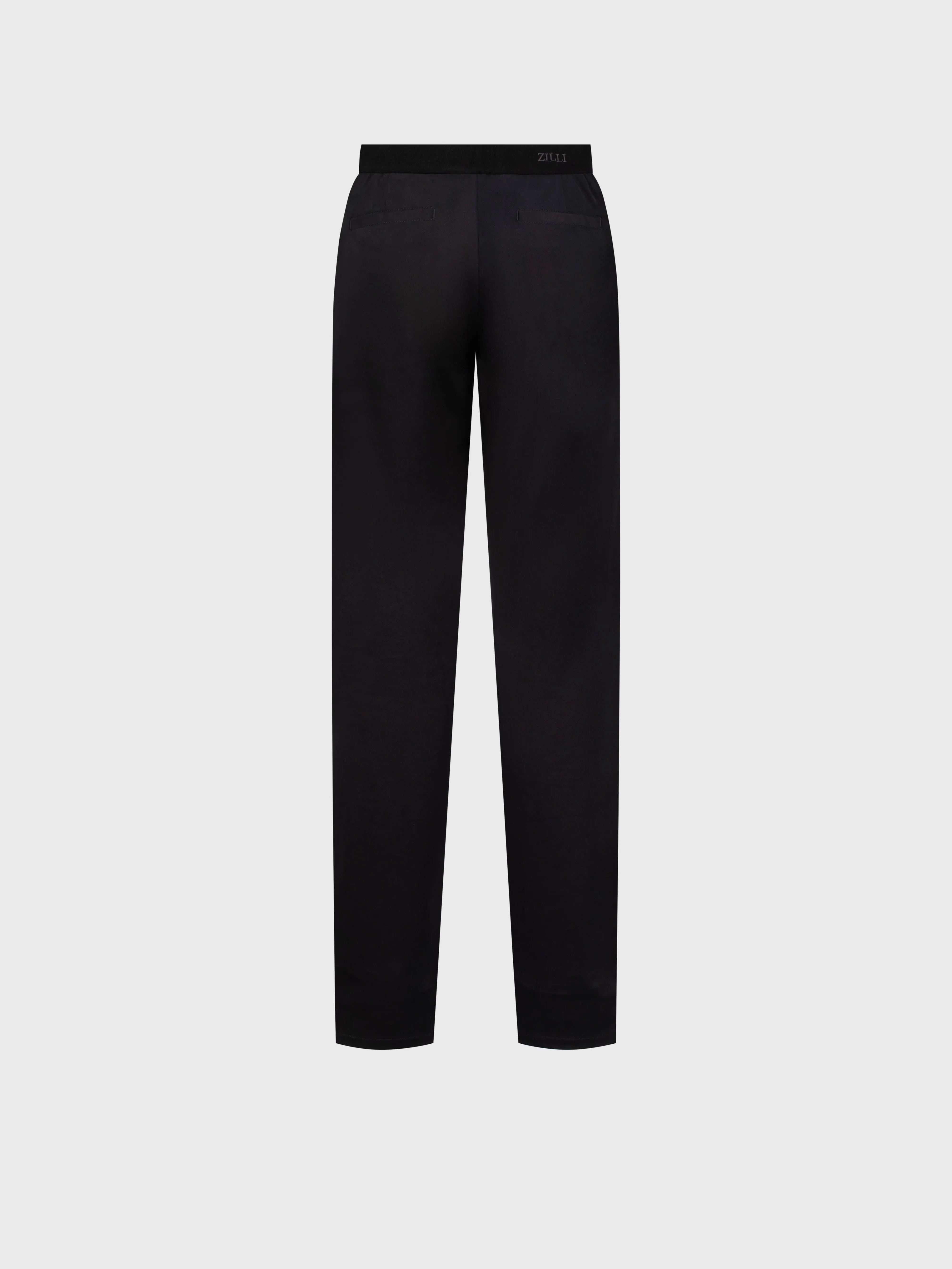 Trousers with Ribbed Elastic Waistband Black