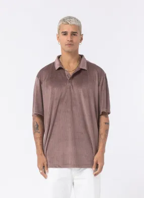 Velour Cord Polo Thistle