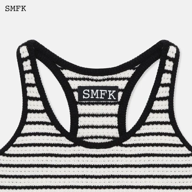 Vintage School Striped Knit Vest White