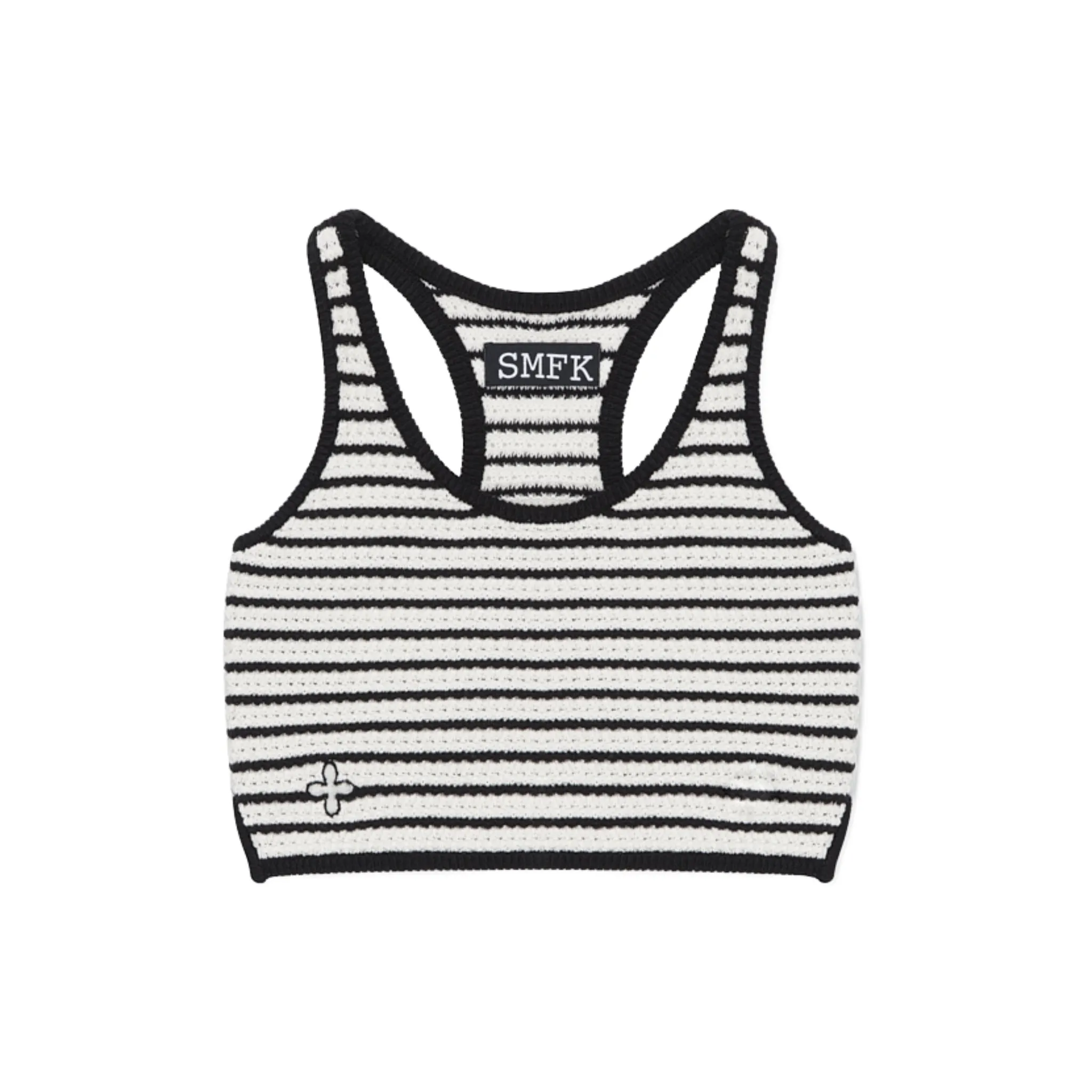 Vintage School Striped Knit Vest White