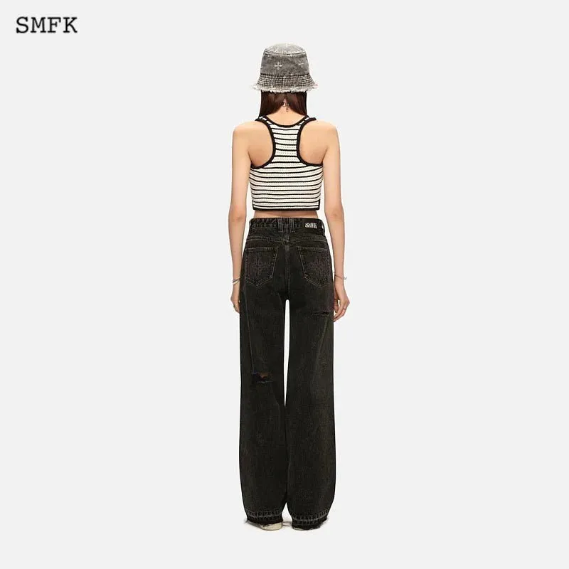 Vintage School Striped Knit Vest White