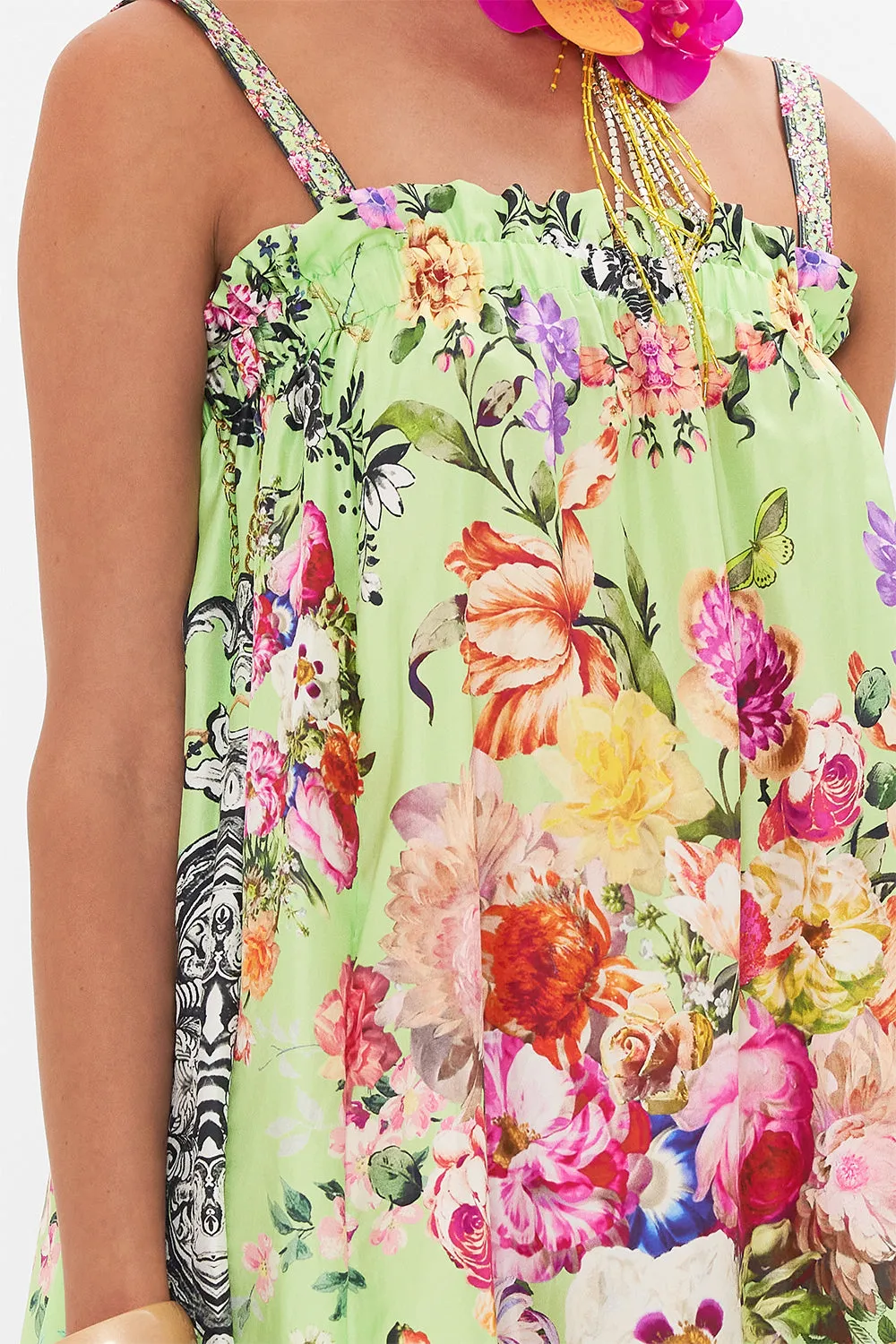 WIDE STRAP SHORT SUNDRESS PORCELAIN DREAM