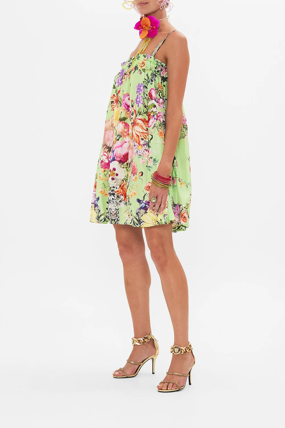 WIDE STRAP SHORT SUNDRESS PORCELAIN DREAM