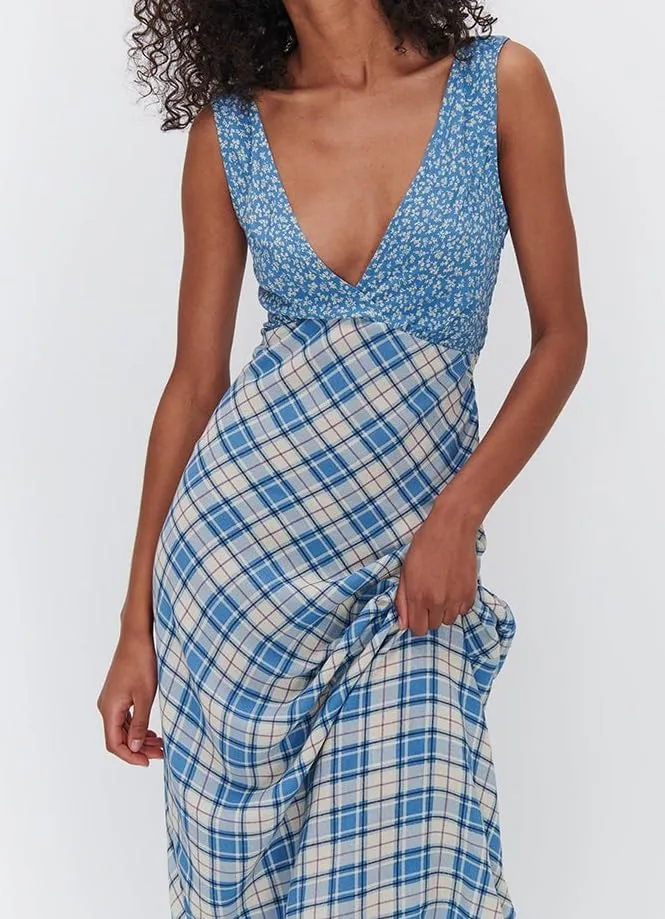 Women Y2k Deep V Neck Maxi Dress Casual Sleeveless Floral Flowy Long Tank Dress Summer Beach Boho Sundress