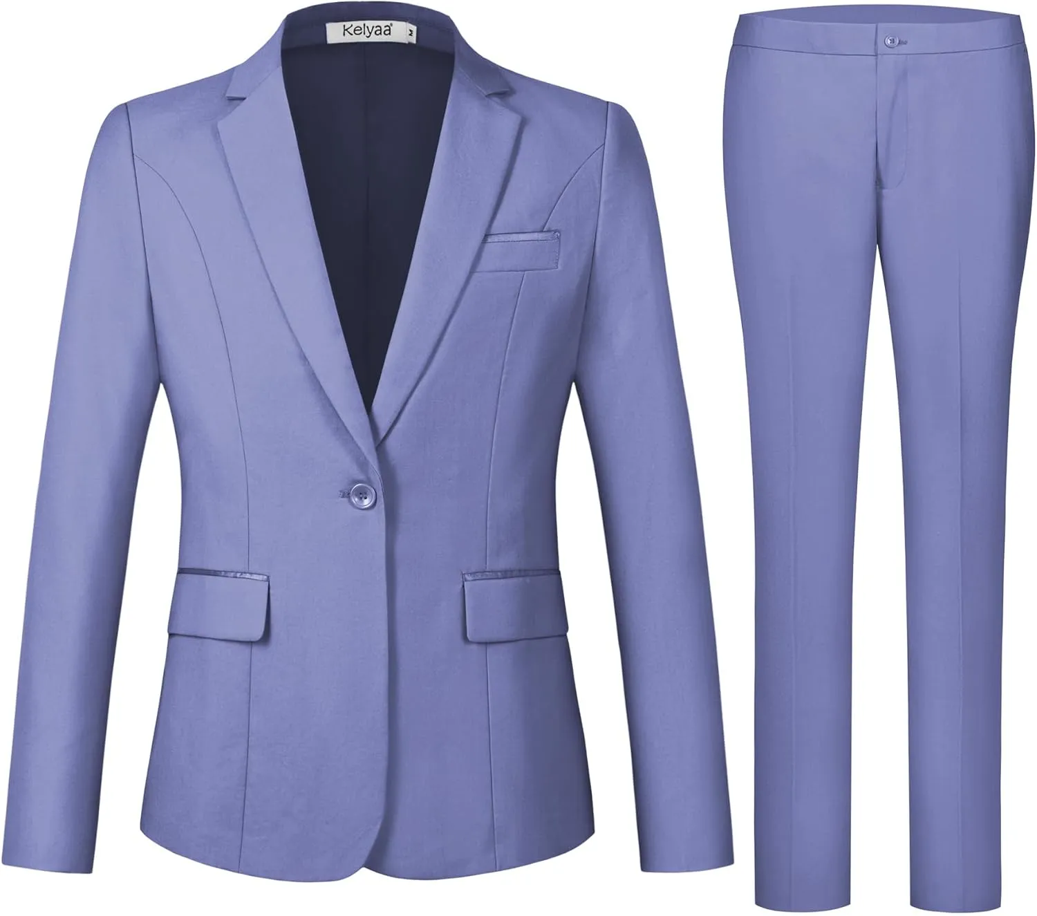 Women's 2 Piece Suit Notched Lapel One Button Slim Fit Business Office Work Tuxedo Blazer Pants Set