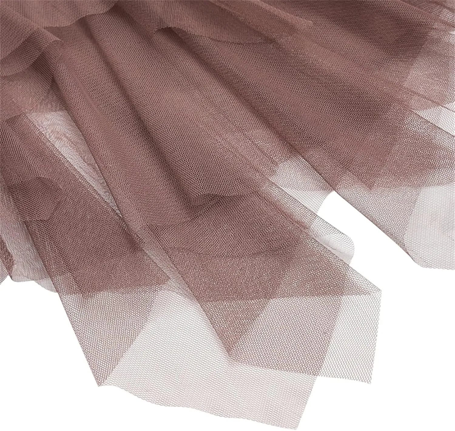 Women's Tulle Skirt Asymmetrical Pleated Elastic High Waist Layered Tutu Skirt Casual Cocktail Party A-Line Mesh Midi Skirt