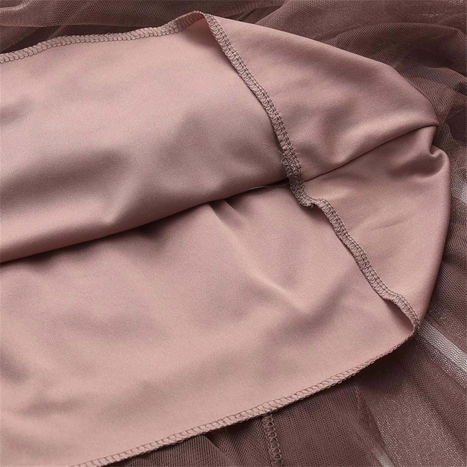 Women's Tulle Skirt Asymmetrical Pleated Elastic High Waist Layered Tutu Skirt Casual Cocktail Party A-Line Mesh Midi Skirt