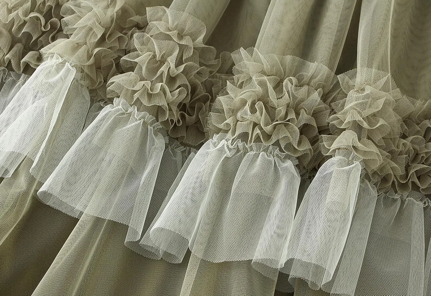 Womens Tulle Tutu Long Skirt Ruffle Tiered Layered Mesh Cake Skirts Promt Party Fairy Skirt