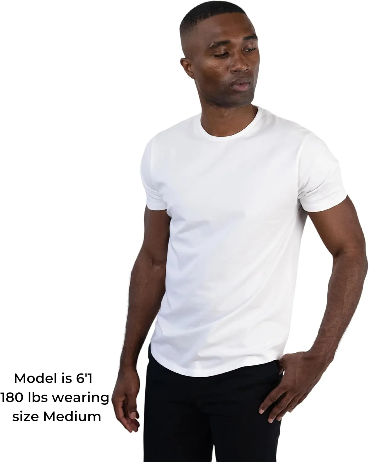 WYR Wear Mens Curve Crew  Fitted Short Sleeve T-Shirt with Curved Hem, Egyptian Cotton Tee Shirts for Men, Short Sleeve Tee