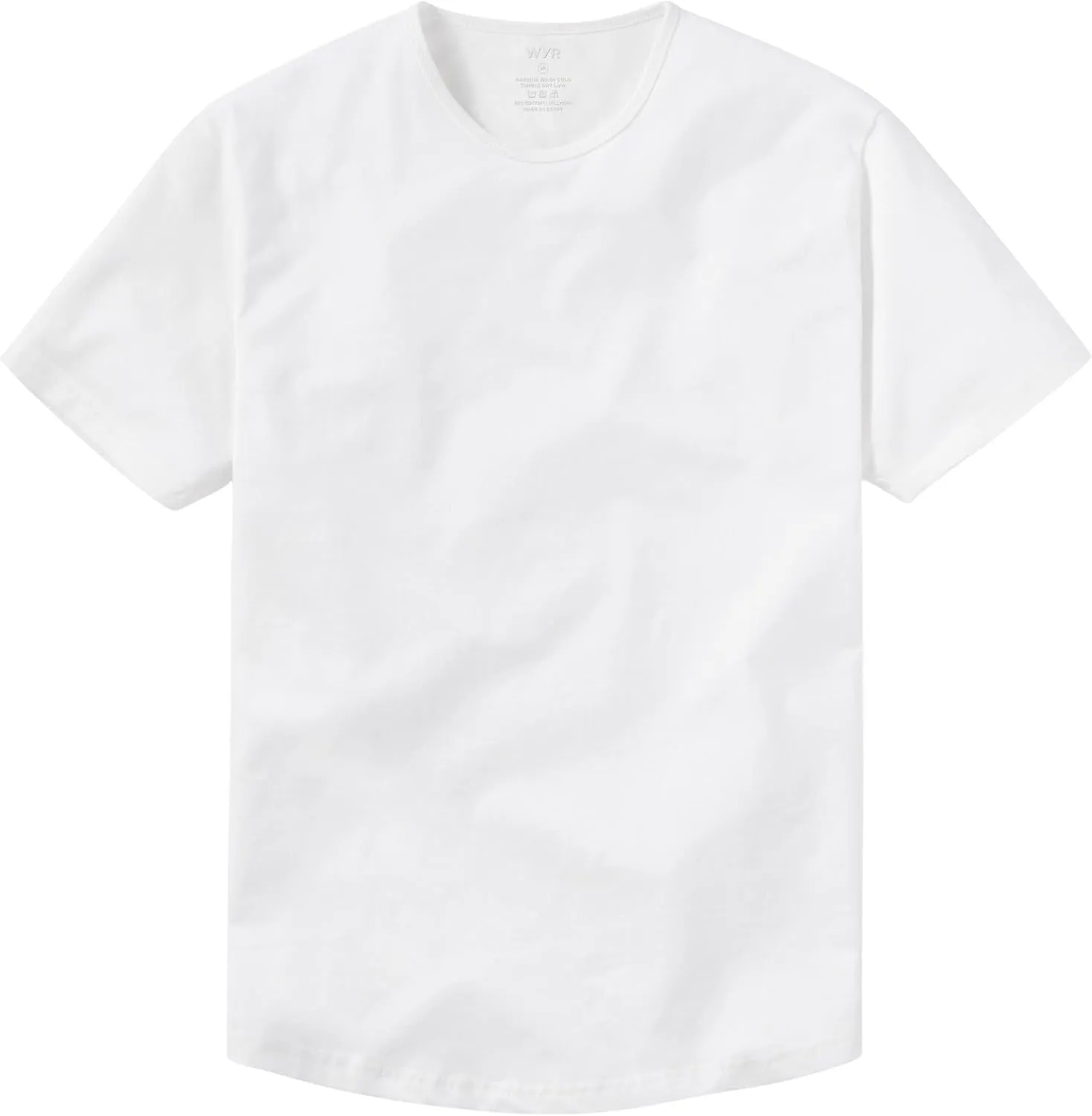 WYR Wear Mens Curve Crew  Fitted Short Sleeve T-Shirt with Curved Hem, Egyptian Cotton Tee Shirts for Men, Short Sleeve Tee